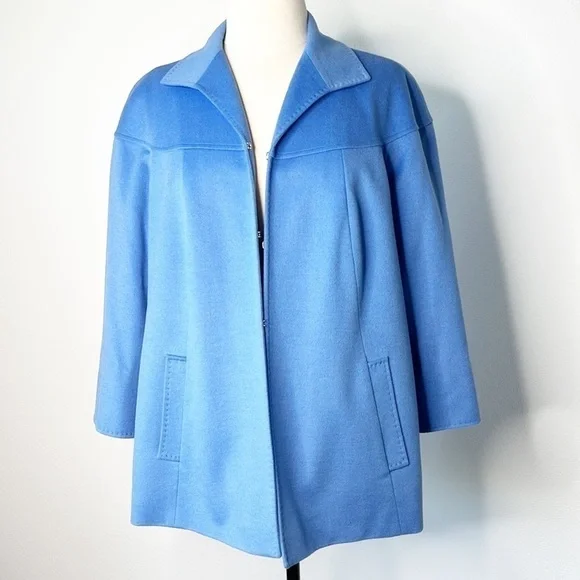 Lafayette 148 New York Woman WOOL Open Front Jacket ITALY Size 16 - Picture 2 of 14